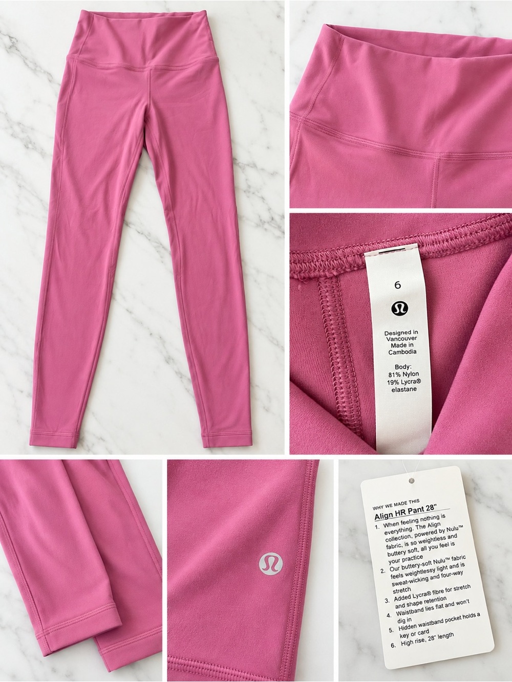 lululemon athletica Pink Kids High-Rise Leggings